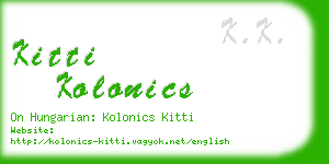 kitti kolonics business card